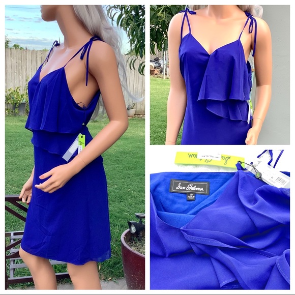 πHPπ₯NWT Med Cocktail Event Ruffle Sabrina Dress - Picture 16 of 16